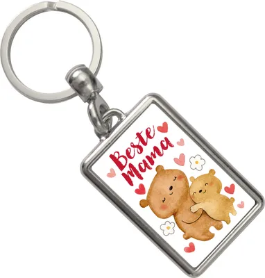 Produktbild von Bären Mutter und Kind Schlüsselanhänger mit Spruch Beste Mama
