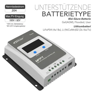 Immagine prodotto di EPEVER® Tracer 2210AN, regolatore di carica solare MPPT, 20A, 100V, 12V/24VDC, esenzione IVA 0%