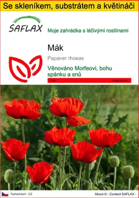 Obrázek produktu pro SAFLAX Kultivační sada - mák - Papaver rhoeas - 27000 Semena - S mini skleníkem, pěstebním substrátem a 2 květináči