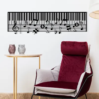 Produktbild von Wallity, Pıano- ENZ1219, Schwarz, Sonstige Wohndekorationen, 70 x 30 cm, 100% Metall (Dicke: 1