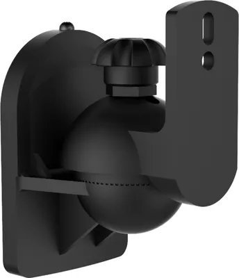 Immagine prodotto di PureMounts PM-SOUND-020 - Supporto universale inclinabile e orientabile per altoparlanti, distanza dalla parete 64 mm, portata 3,5 kg, colore: nero, set da 2 pezzi