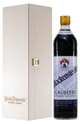 Produktbild von Mackenstedter Blaubeere Likör mit Geschenk-Holzkiste