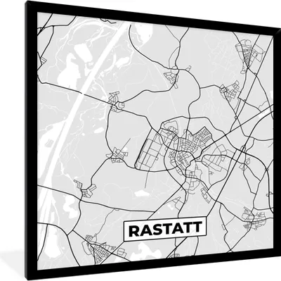 Produktbild von MuchoWow® Gerahmtes Poster Stadtplan - Karte - Deutschland - Karte 40x40 cm - Poster mit Schwarzem Bilderrahmen Wandposter Rahmen Foto Bilder - Mit Rahmen - Wanddekoration Schlafzimmer