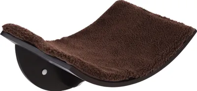 Zdjęcie produktu dla Ścianka wspinaczkowa dla kota PwaHut, półka dla kota, mocowana do ściany, pluszowa mata, meble ścienne dla kota do 4,5 kg, brązowa