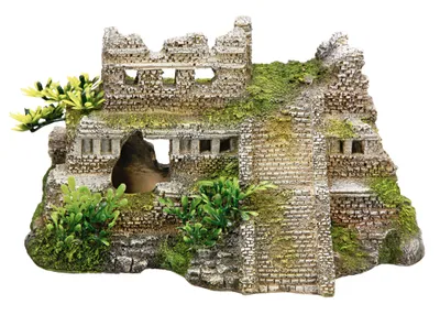 Produktbild von NOBBY Aqua Ornaments "MAYA RUINE" mit Pflanzen, 21,7 x 14,7 x 11,7 cm