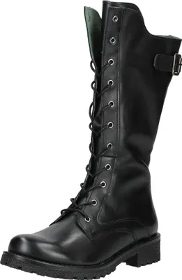 Produktbild von Halbhoher Leder Stiefel CASTER E331 mit Vintage-Schnürsenkeln und Reißverschluss