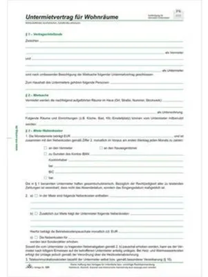 Produktbild von RNK Untermietvertrag DIN A4 10St