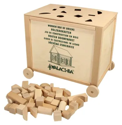 Obrázek produktu pro Walachia Dřevěná skládací stavebnice Construct Box vkládačka natural 300 dílů