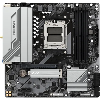 Obrázek produktu pro GIGABYTE B650M GAMING PLUS WIFI, AMD, Zásuvka AM5, AMD Ryzen 7000 Series, AMD Ryzen 8000 Series, AMD Ryzen 9000 Series, Zásuvka AM5, DDR5-SDRAM, 256 GB
