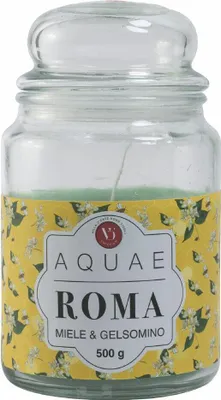 Obrázok produktu pre Vonná sviečka v sklenenej nádobe s vôňou medu a jazmínu, 500 g, Aquae Roma