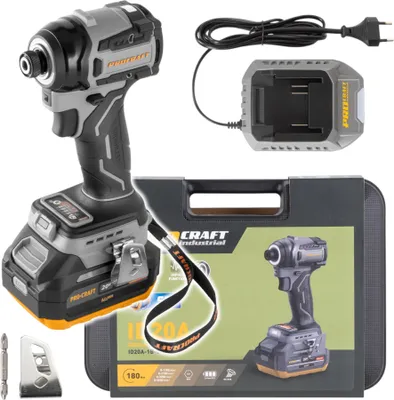 Productafbeelding van Procraft Industrial ID20A-1b accu-slagmoersleutel 20 V 180 Nm 1/4" + 1x accu 4,0 Ah + oplader + koffer