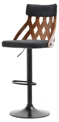 Image de Tabouret de bar réglable ALIKI - noyer / noir 2