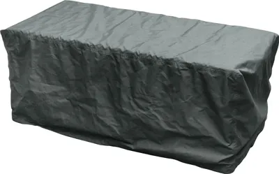 A grey cover for a cushion box is shown against a white background.