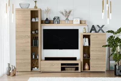 Produktbild von AX LIVING Spacoro Wohnwand Sonoma Eiche Wohnzimmerschrank 270 cm