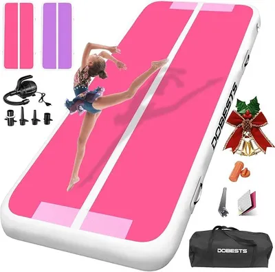 Imagen del producto de Alfombra de gimnasia inflable, esterilla de gimnasia inflable, colchoneta de gimnasia con bomba