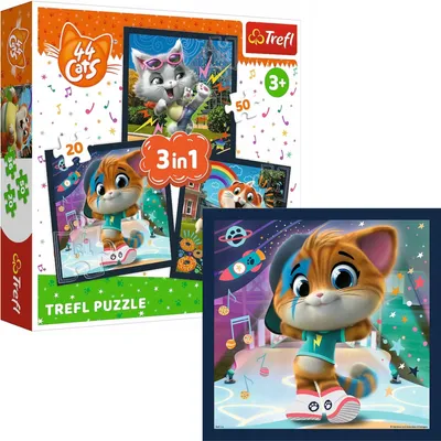 Obrázek produktu pro Puzzle Trefl 3V1 44 Kočky Pisicile Dragalase