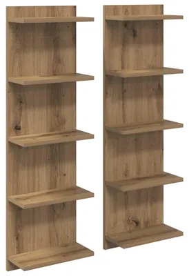 Produktbild von vidaXL Wandregal 2 pcs Artisan-Eiche 30 x 15 x 100 cm Holzwerkstoff