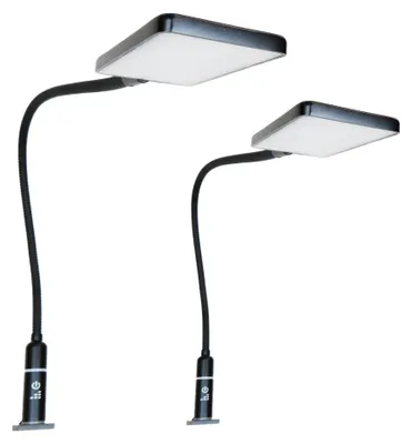Produktbild von kalb | Flexible 4W LED Leseleuchte Nachttischlampe Bettlampe schwarz 2er Set schwarz