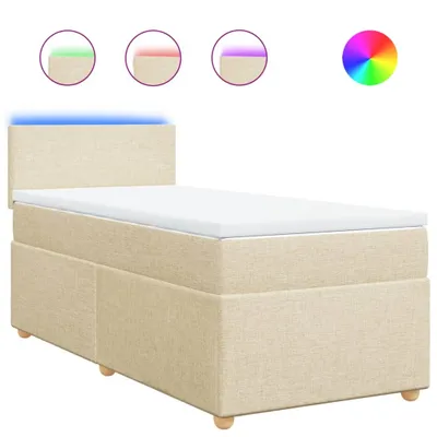 Produktbild von Boxspringbett mit Matratze Creme 90x200 cm Stoff