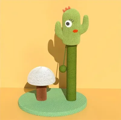 Produktbild von 360Home Kaktus Langlebiges, kratzbaum, Katzenklettergerüst und weißer Pilz Augen