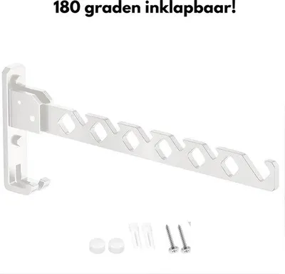 Imagen del producto de Gancho abatible para ropa, 35 cm, blanco, gancho de pared, perchero, sistema de sujeción para tiendas