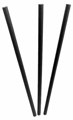 Produktbild von 1250x Papiertrinkhalme Papier Longdrink schwarz Ø 6mm 195 mm