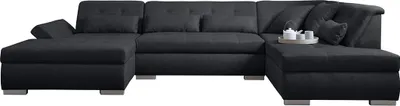 Image de Lisa Design Vermont - canapé panoramique d'angle droit - 7 places - XXL , Noir