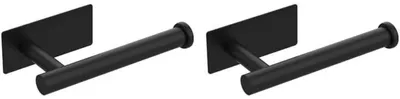 Produktbild von Toilettenpapierhalter Selbstklebend Ohne Bohren Edelstahl Schwarz 2er Pack