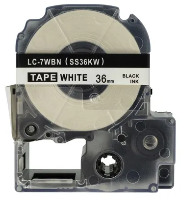 Produktbild von vhbw Schriftband-Kassette Ersatz für Epson LC-7WBN für Etiketten-Drucker 8m x 36mm Schwarz auf Weiß
