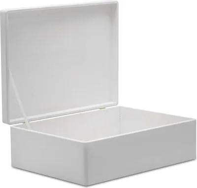 Produktbild von Creative Deco XL Große Weiße Holzkiste mit Deckel | 40x30x14 cm (+/-1cm) | Erinnerungsbox Baby Holzbox mit Deckel Lackiert Kasten | Ostern Deko