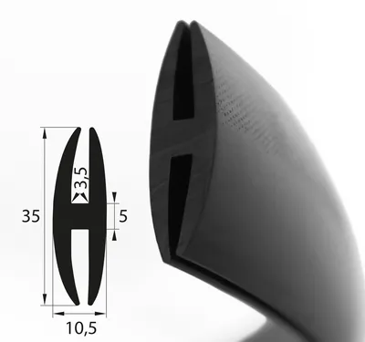 Produktbild von H8 - H-Profil EPDM schwarz Vollgummi H-Profil Dichtung Gummiprofil Dichtungsprofile H-Form H-förmig