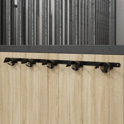 Produktbild von Möbel Trensenhalter für 5 Trensen mit 5 Haken Schwarz Eisen - Sonstiges Pferdezubehör 172448