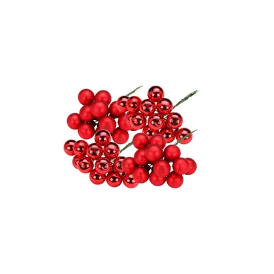 Produktbild von Weihnachtskugeln am Draht 2,5cm Glas 144 Stück - Merry Red