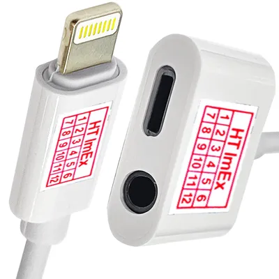 Produktbild von Aux Audio 2 in 1 IOS Adapter kompatibel mit iPhone und iPad Kopfhörer Stecker und Ladegerät