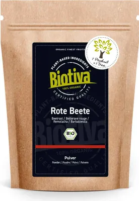 Produktbild von Biotiva Rote Beete Pulver 250g aus biologischem Anbau