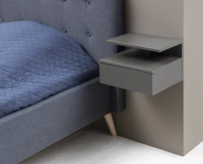 Produktbild von Nachtkommode >Ashlan< in Grau, MDF - 35x22,5x32cm (BxHxT)