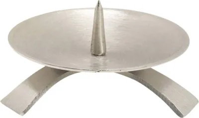 Produktbild von Dreifußleuchter Ø9,5cm mit Dorn Gross Messing Vernickelt Kerzenleuchter Matt