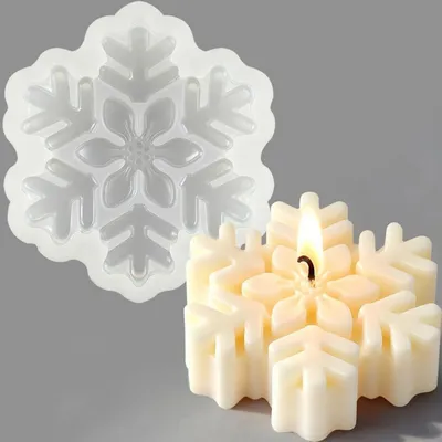 Produktbild von 3D Schneeflocke Silikonform für Kerzen & Seife, Weihnachts-Gießform, Winterdeko