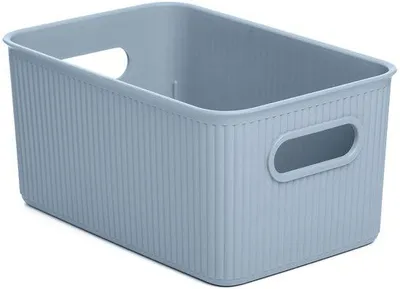 Productafbeelding van Ibenzoa® Opbergbox, 5 liter, blauw – Polypropyleen (BPA-vrij), 18,1 x 27,2 x 13 cm, ergonomische zijhandgrepen, stapelbaar