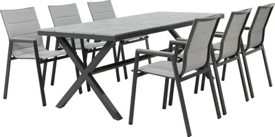 Produktbild von Primaster Garten-Essgruppe Milos 6 Personen Aluminium dunkelgrau/anthrazit