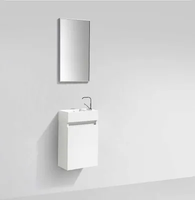 Produktbild von Waschtisch + Unterschrank 40cm montiert weiß lackiert SIENA