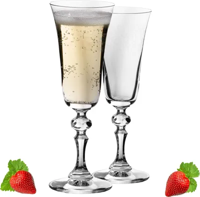 Produktbild von IMPERIAL Stilvolle Sektgläser mit Ornament Verzierung 180ml "Vintage" Set 2-Teilig Sektkelche aus Crystalline Glas