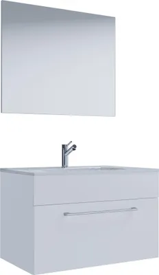 Produktbild von 3 stk. Håndvask håndvask | Basin skab bredde 80 cm | Badeværelse møbler sæt hængende med en skuffe Mirror | Badinos