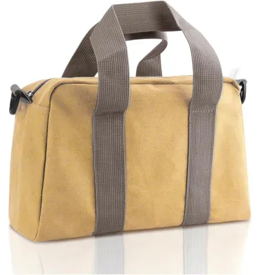 Productafbeelding van Gereedschapszak, khaki, S/30 cm. Duurzaam zeildoek met brede opening en rits