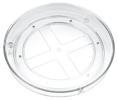 Produktbild von Drehteller Küchenorganizer, Lazy Susan Kühlschrankorganizer, drehbarer Acryl Gewürzständer, Küchenregal Aufbewahrung, 23,5 x 3,6 cm