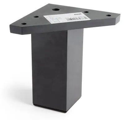 Zdjęcie produktu dla Kątowa nóżka kwadratowa, model 972, z tworzywa ABS, 42 x 42 x 100 mm, czarna