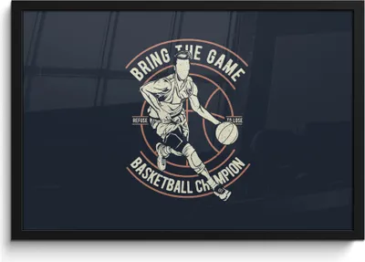 Produktbild von MuchoWow® MuchoWow® Gerahmtes Poster Basketball - Sport - Retro 60x40 cm - Poster mit zchwarzem Bilderrahmen - Printing - Wanddeko Schlafzimmer