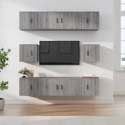 Produktbild von Möbel 8-tlg. TV-Schrank-Set Grau Sonoma Holzwerkstoff - TV-Schränke 3188676
