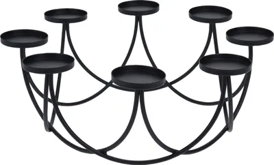 Image de Home Styling Collection Bougeoir | Chandelier | Chandelier pour 8 bougies chauffe-plat en métal noir mat style LOFT