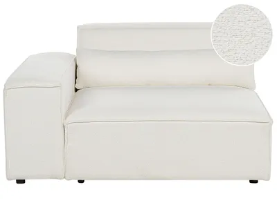 Produktbild von BELIANI Modul Ecksessel Cremeweiß Bouclé-Bezug mit Armlehne Rechts 1 Dekokissen Skandi Modern Sessel Eckteil für Modulsofa Wohnzimmer Ausstatttung